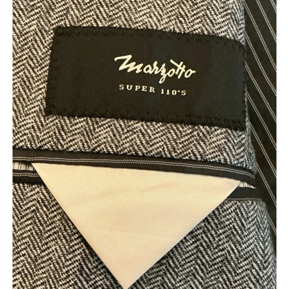 Banana Republic Marzotto Super 110s Wool Blazer 42R Gray‎ Herringbone Slim Fit